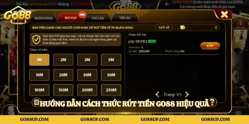 Hướng dẫn cách thức rút tiền Go88 hiệu quả